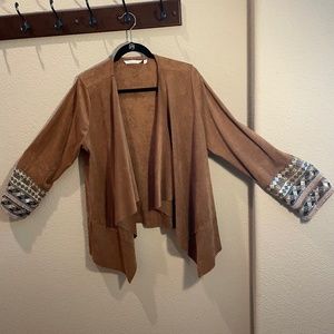 Women’s Faux Suede Cardigan